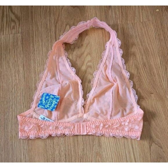 Free People Women's XS Galloon Halter Lace Bralette It Orange - Picture 3 of 7